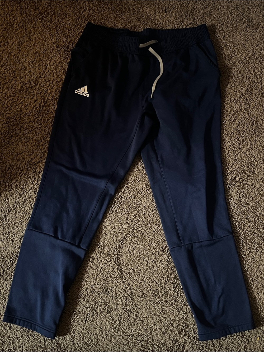 adidas Navy Jogger Sweatpants with White Drawcord